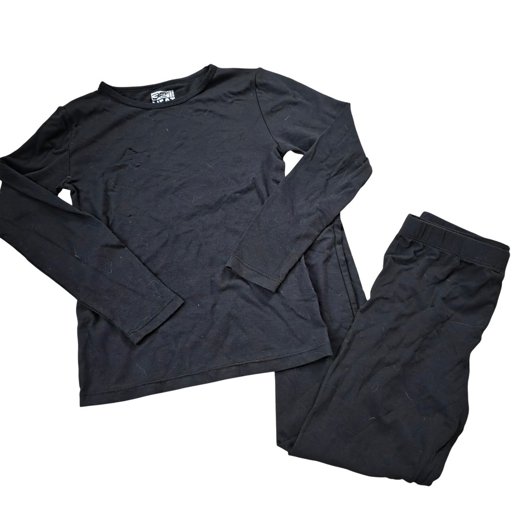 32 Degrees Heat Baselayer Set Black Thermal Long Sleeve Leggings Kids Size Small